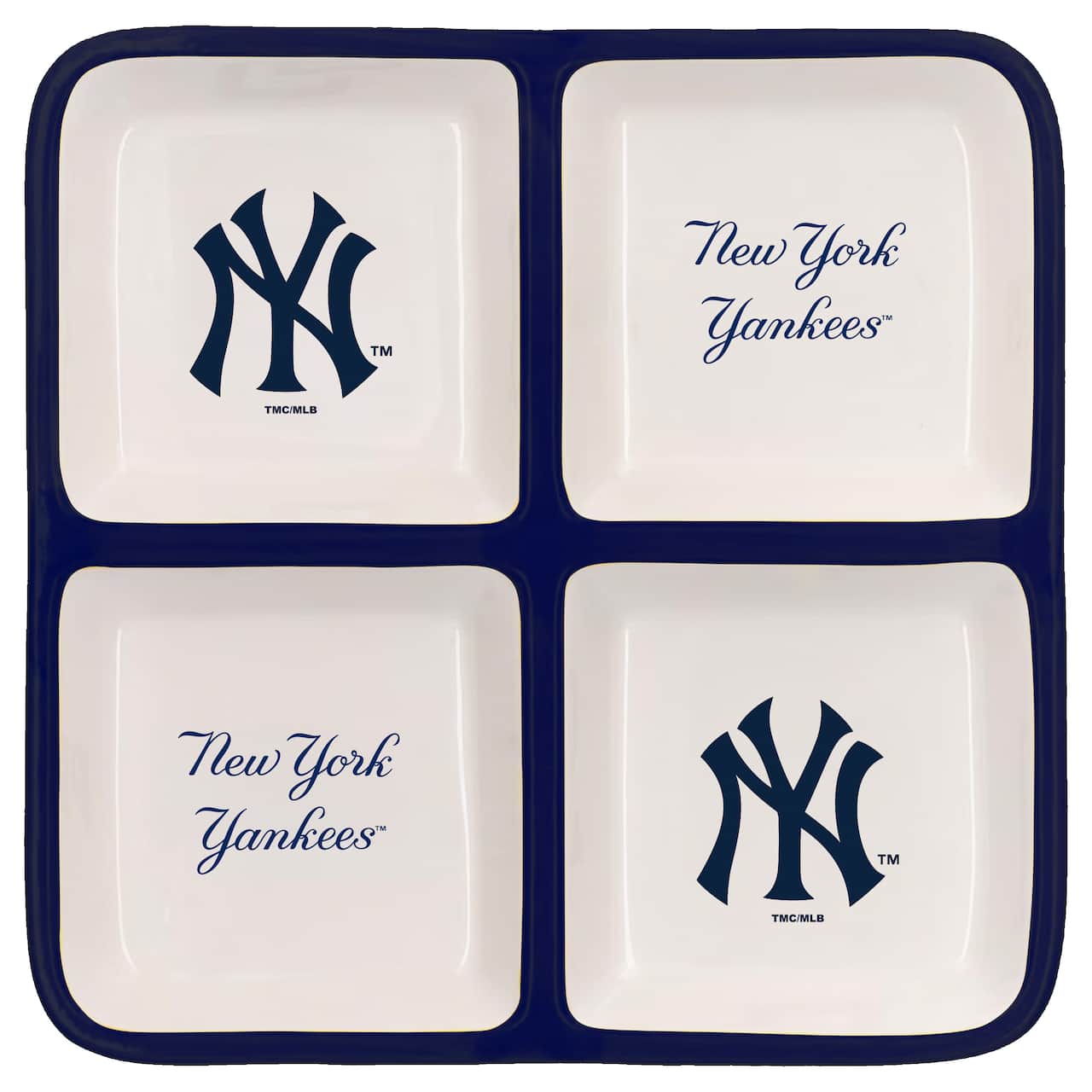 The Memory Company MLB 4 Section Square Ceramic Tray